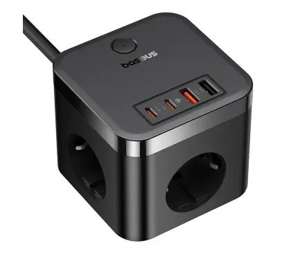 Încărcător Baseus PowerCombo Cube 30W 3 AC negru