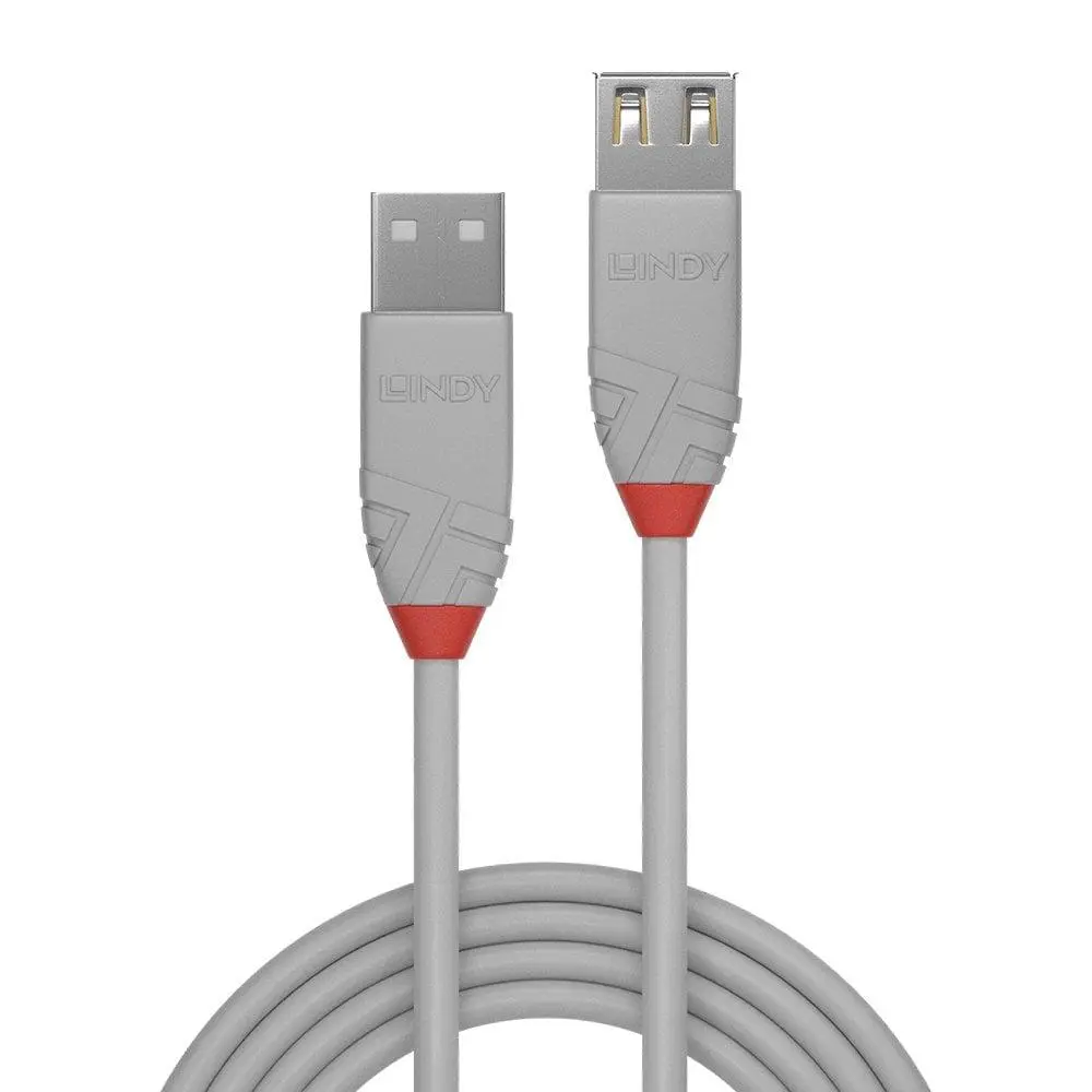 Cablu Lindy prelungitor USB 3m gri 36714