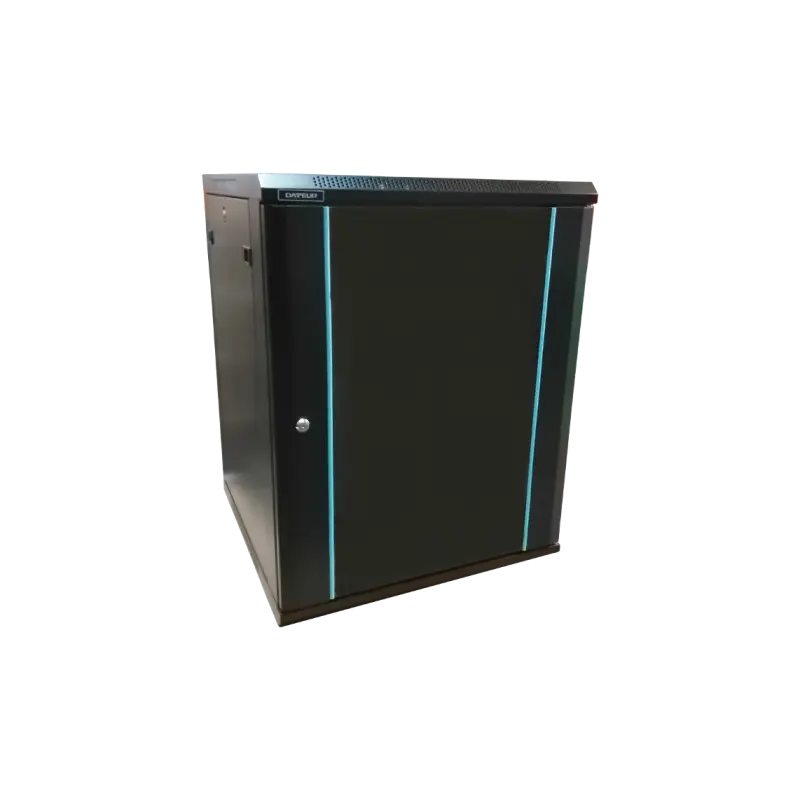 Rack Dateup MP 6412 9001 12U 600×450 perete sticlă negru
