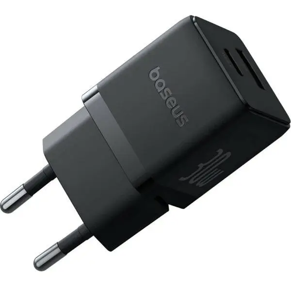 Incarcator retea Baseus Palm, Quick Charge 30W, 1 x USB, 1 x USB Type-C 5V/3.0A, include cablu USB Type-C la USB Type-C 1m, negru