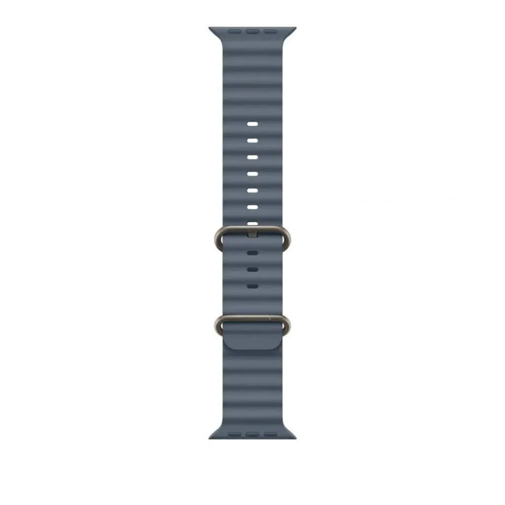 Curea pentru Apple Watch 49mm, Anchor Blue Ocean Band Extension – Natural Titanium Finish