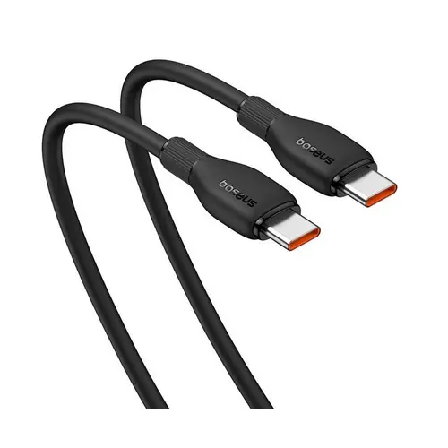Cablu Baseus Pudding Series, Incarcare rapida, USB-C la USB-C, 100W, 2m, Negru