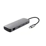 Hub USB Trust 25672, 8 porturi, HDMI, USB-C, gri, 15cm