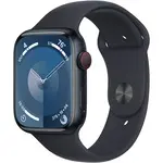 Apple Watch 9, GPS, Cellular, Carcasa Midnight Aluminium 45mm, Midnight Sport Band – M/L