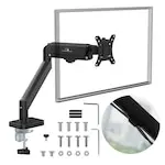 Suport monitor Maclean MC-133, arc cu gaz, 17–32”, negru, 2–10kg, reglare inaltime, VESA 75×75/100×100, pivot 180°, montaj pe birou