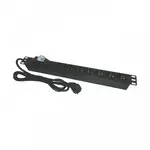 Bara Alimentare aluminiu / pdu, 19 inch, 7 prize schuko + siguranta automata, 16a, 3500w, 3×1.5, 2m -emtex