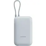 Acumulator extern Xiaomi, 10.000mAh, 22.5W, MAX power, compact, incarcare multipla, Li-ion, cablu integrat, Albastru Pastel