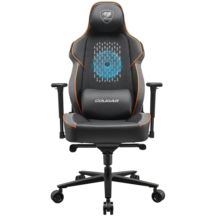 Scaun gaming Cougar NxSys Aero, Negru/Portocaliu