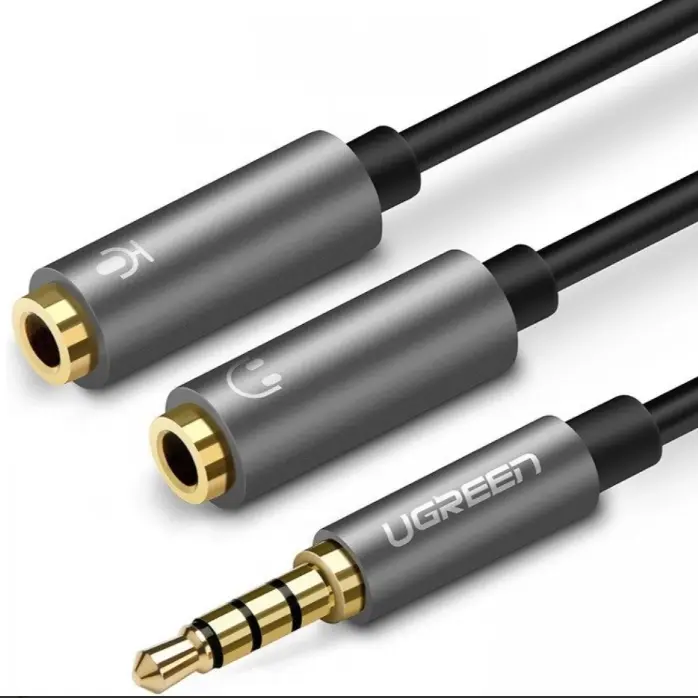 Cablu splitter audio Ugreen 30619 Jack 3 5 mm TRRS negru