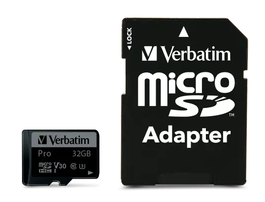 Card microSD Verbatim 32GB 4K UHS-I cu adaptor