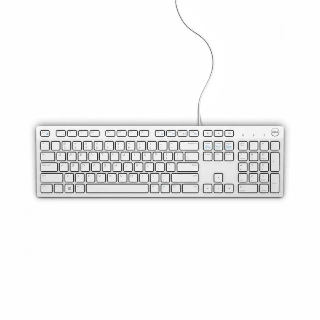 Tastatură Dell KB216 albă cu fir QWERTY