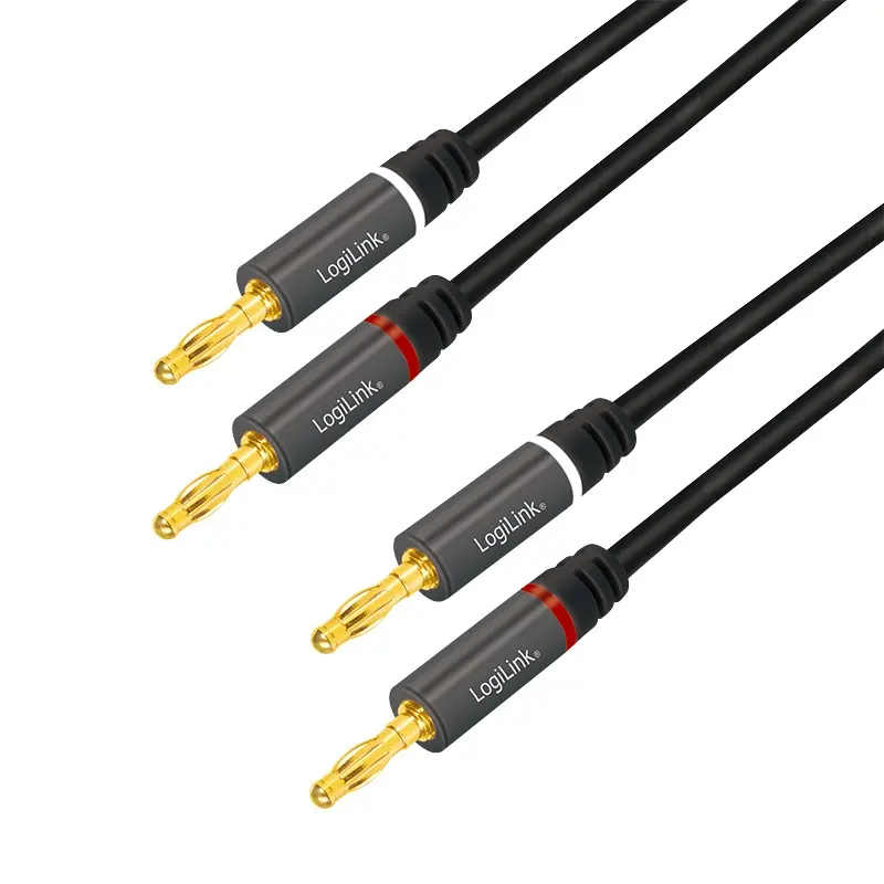 Cablu audio Logilink CA1210, stereo 2 x 2.5 mm jack T/T, 3m, conectori auriti, Negru