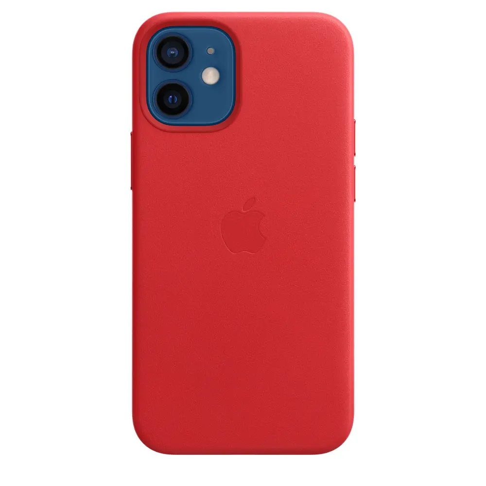 Husa de protectie Apple Leather Case MagSafe pentru iPhone 12 mini, (PRODUCT)RED