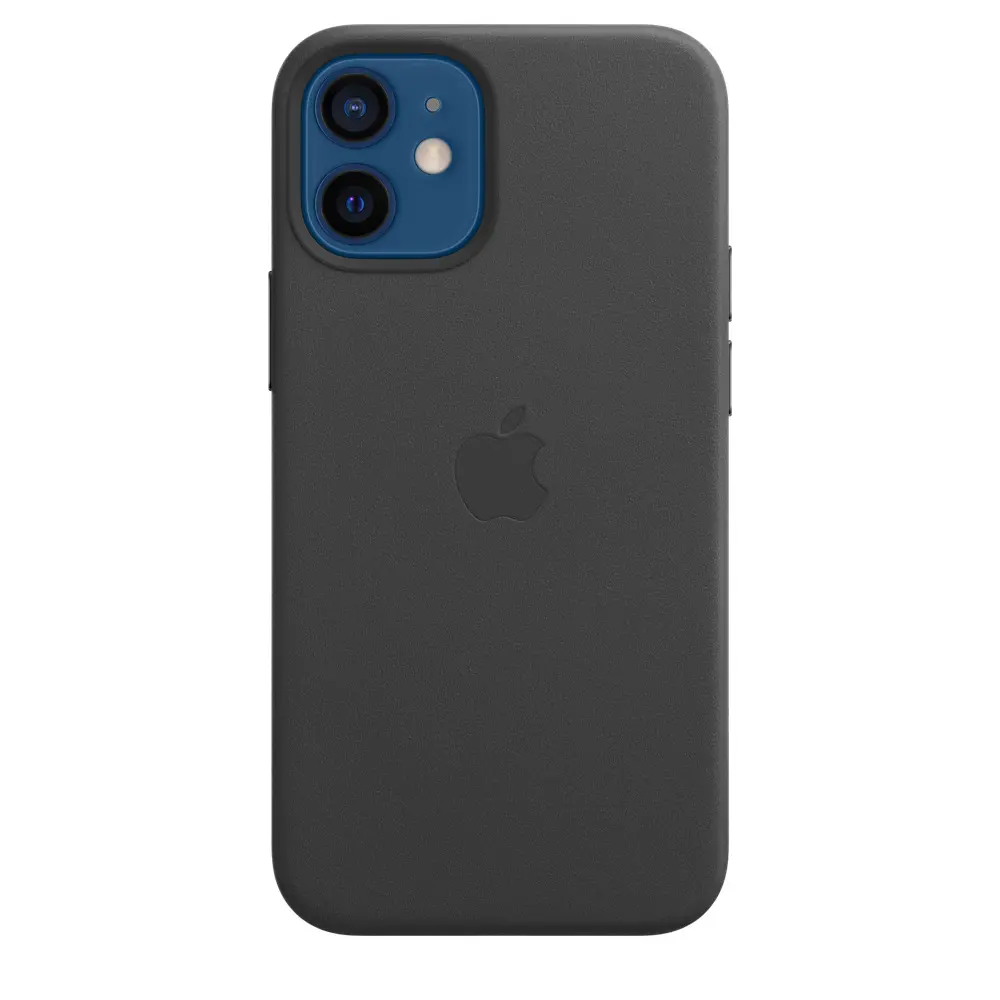 Husa de protectie Apple Leather Case MagSafe pentru iPhone 12 mini, Black