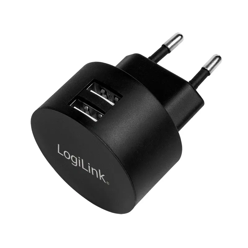Incarcator retea Logilink 220v, PA0218, universal, 2 x USB-A, maxim 2.1A, 10.5W, suport OCP/OVP/OHP/SCP, Negru