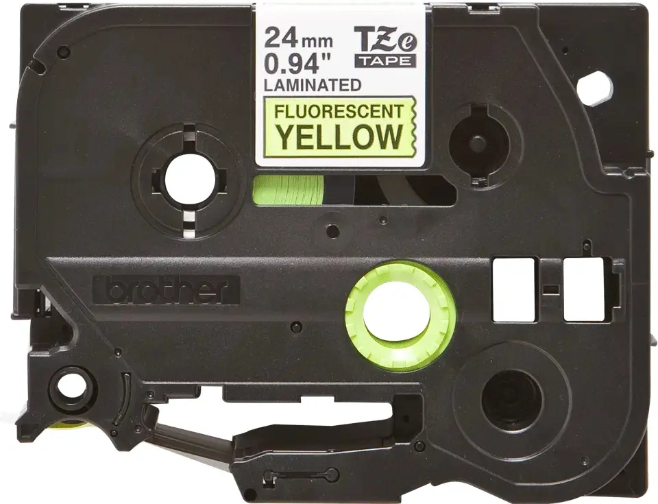 Etichete Brother TZEC51 Black on Yellow, 24mm