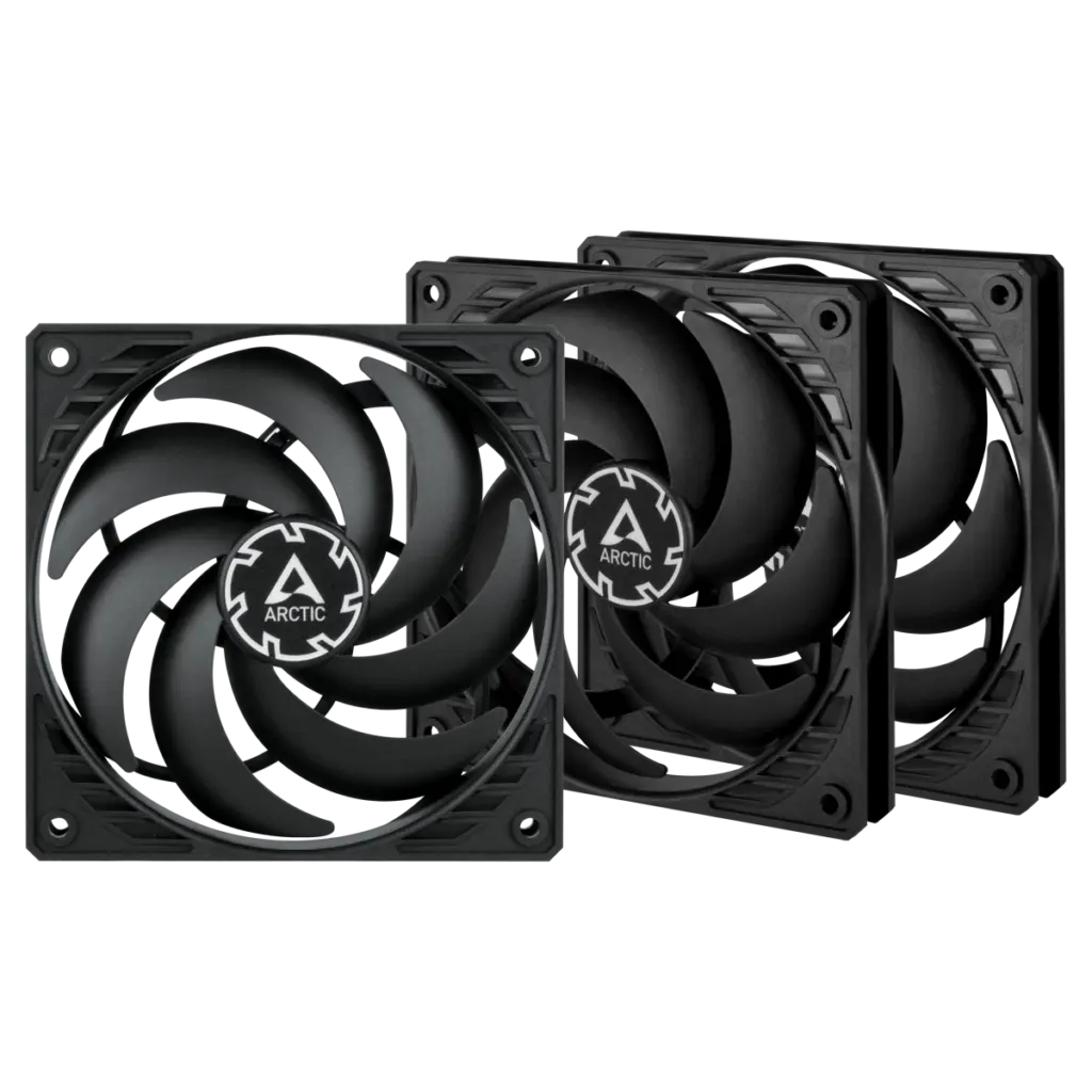 Ventilator ARCTIC P12 Slim PWM PST 3 buc, negru