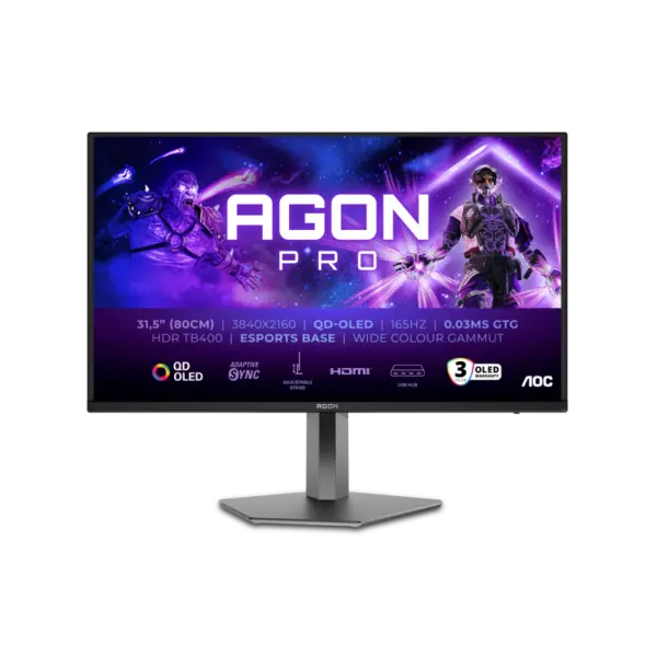Monitor gaming AOC AG326UD 31,5″ QD-OLED 4K 165Hz AGON PRO