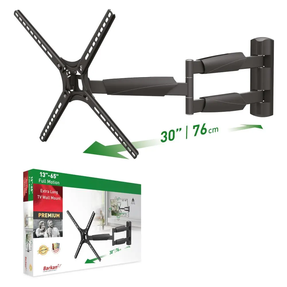 Suport TV Barkan BM343XL 13-65 inch VESA 400×400 full-motion negru