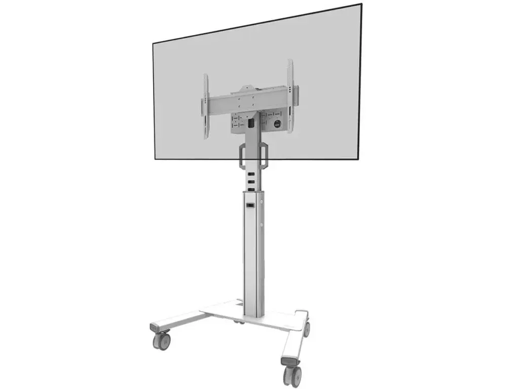 Stand podea mobil NM MUp 37-75″ 70kg alb