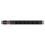 PDU Lanberg 19 inch 6 prize Type E 2m Negru
