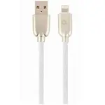 Cablu alimentare si date Gembird, USB 2.0 (T) la tip Lightning (T), 2m, Alb, CC-USB2R-AMLM-2M-W