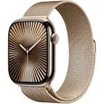 Apple Watch 10, GPS, Cellular, Carcasa Gold Titanium 46mm, Gold Milanese Loop – M/L