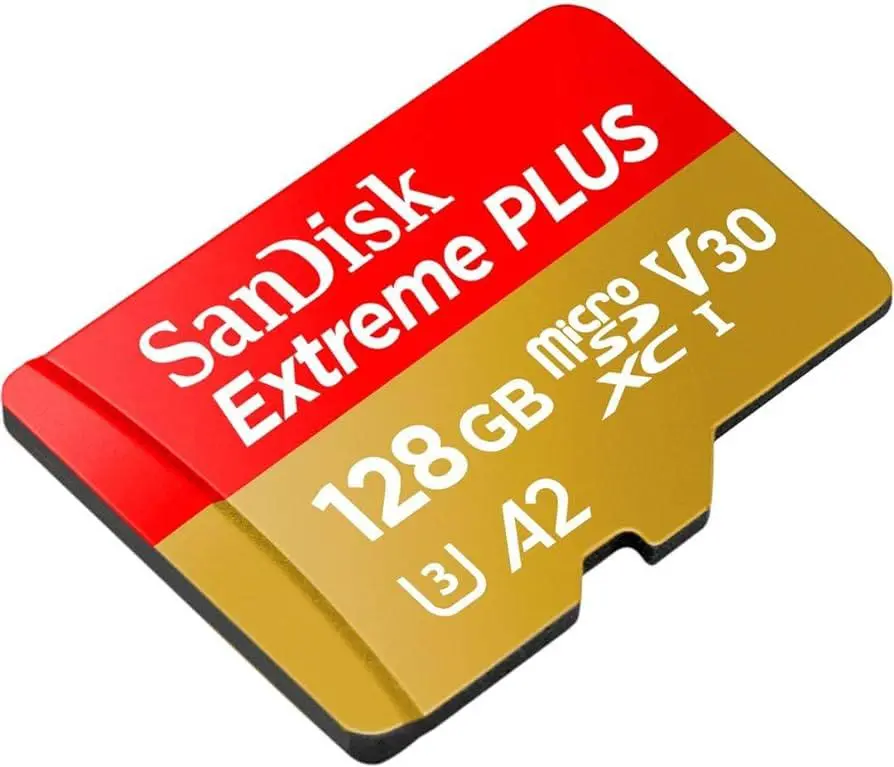 Card de memorie SanDisk Extreme PLUS microSDXC 128GB, pana la 200MB/s & 90MB/s Read/Write speeds A2 C10 V30 UHS-I U3 + SD Adapter