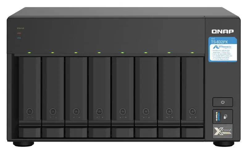 NAS STORAGE TOWER 8BAY/NO HDD TS-832PX-4G QNAP, „TS-832PX-4G” (timbru verde 11 lei)