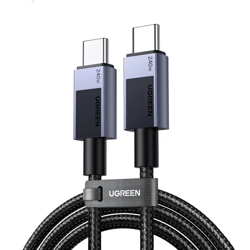 CABLU alimentare si date Ugreen, „L513”, Fast Charging Data Cable pt. smartphone, USB Type-C la USB Type-C 240W, 1m, gri „45067” (timbru verde 0.08 lei) – 6941876240678