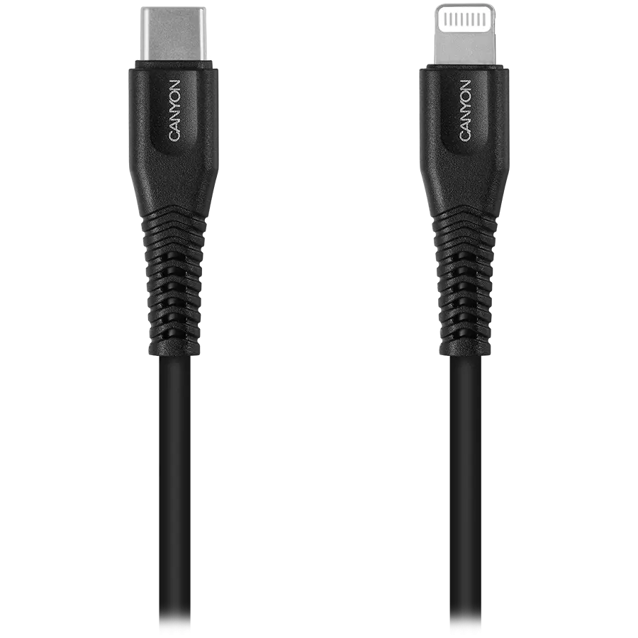 CANYON cable MFI-4 Type-C to Lightning 1.2m Black