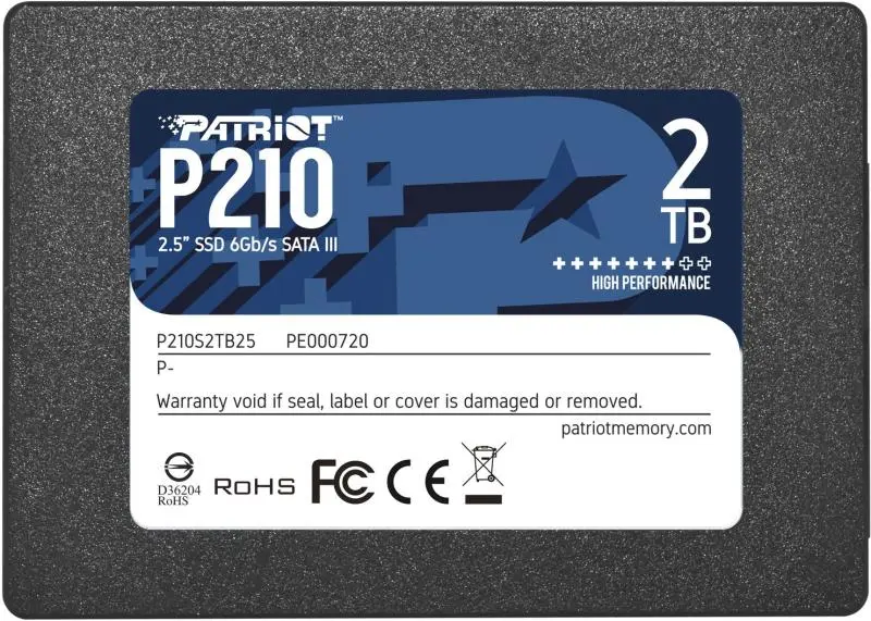 SSD PATRIOT P210, 2TB, 2.5 inch, S-ATA 3, 3D TLC Nand, R/W: 520/430 MB/s, „P210S2TB25”