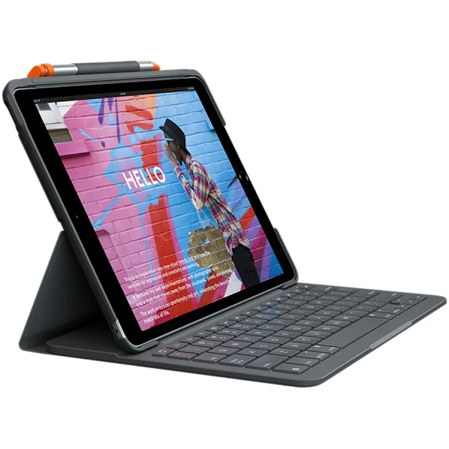 Husă tastatură Logitech Slim Folio iPad 7/8/9 gen grafit UK