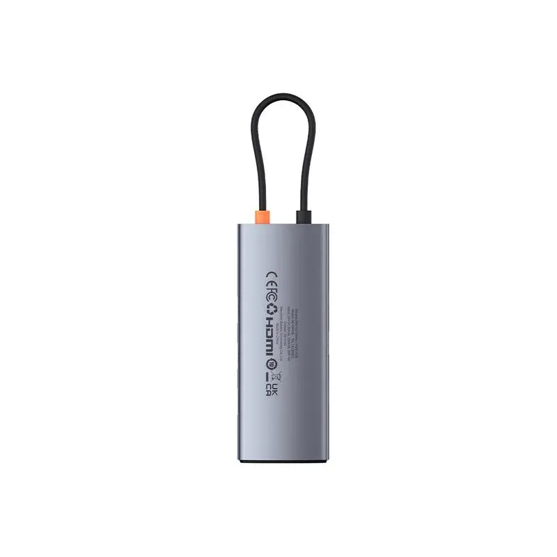 DOCKING Station Baseus Metal Gleam Series Series 7-in-1, conectare PC USB-C,Type-C to HDMI4K@60Hzx1,USB3.0x3,PDx1,SD/TFx1, gri „B00030708811-01” (timbru verde 0.18 lei) – 6932172682750