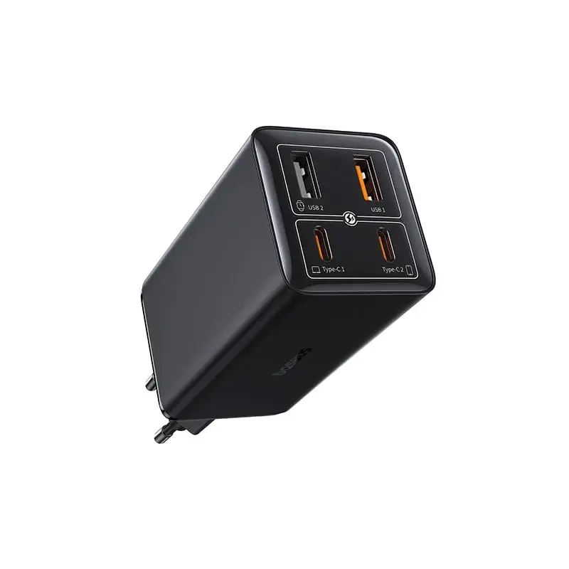 INCARCATOR RETEA Baseus GaN6 Pro,Quick Charge 100W,2 x USB Type-C Output 5V/3A,2 x USB (include cablu USB Type-C la USB Type-C de 100W),negru „P10162705112-00” (timbru verde 0.18 lei) – 6932172644505