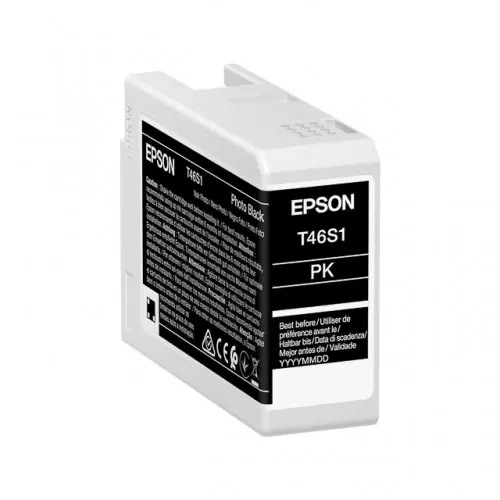 Cartus Cerneala Original Epson Photo Black, T46S1, pentru UltraChrome Pro 10, 25ml, (timbru verde 1.2 lei), „C13T46S100”
