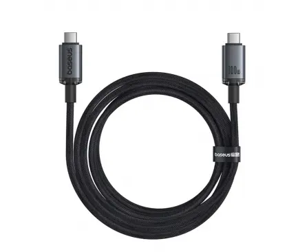 Cablu Baseus Crystal Shine 1 5m negru, 100W USB-C