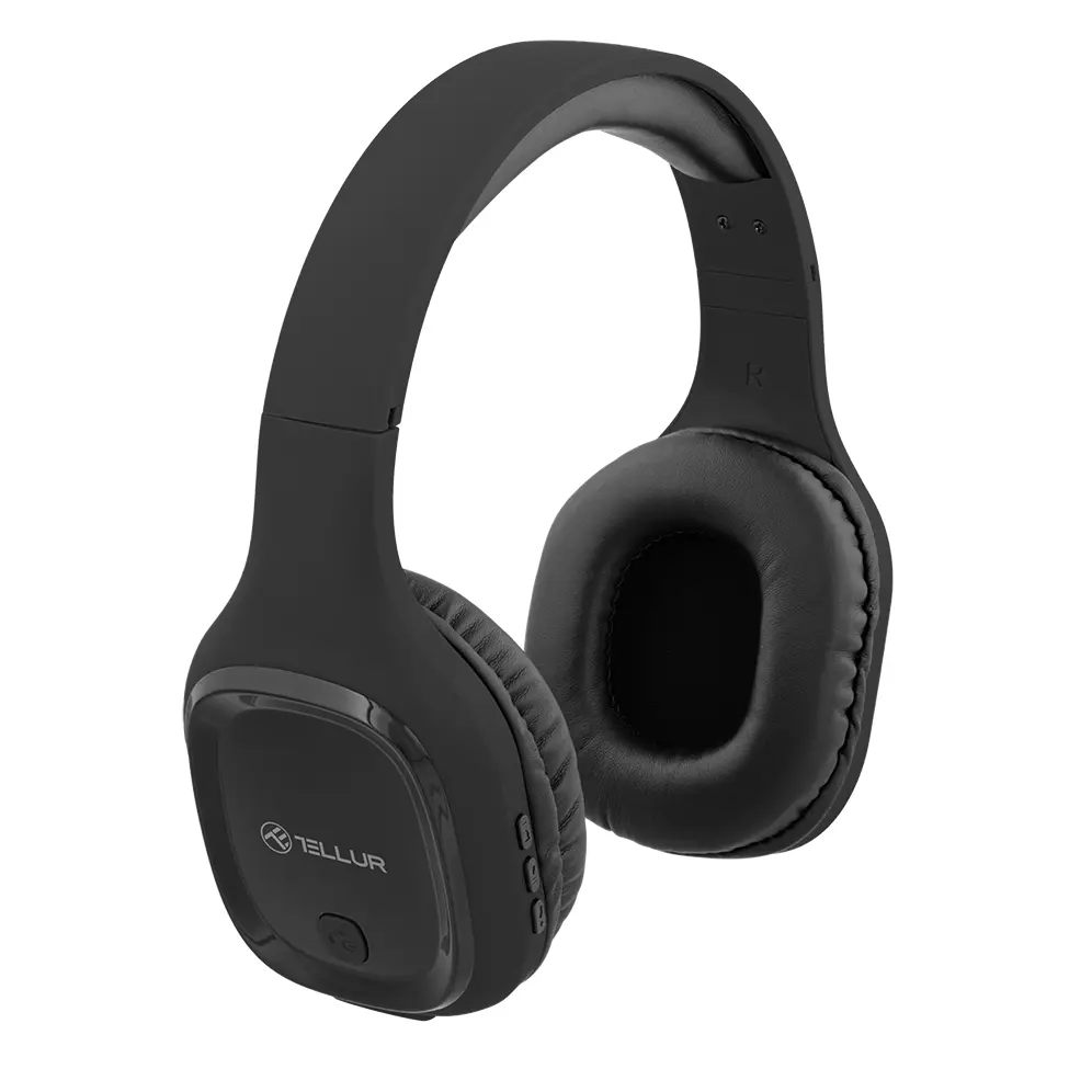 Casti Over-ear Bluetooth Tellur Pulse, Microfon, Negru „TLL511271” (timbru verde 0.18 lei)