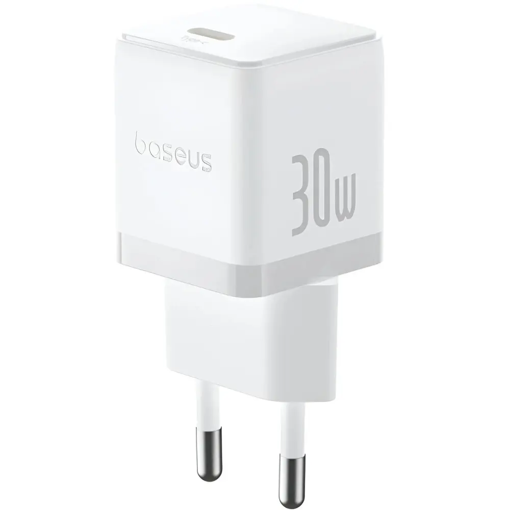 INCARCATOR retea Baseus Palm, Quick Charge 30W, 1 x USB Type-C 5V/3.0A, include cablu USB Type-C la USB Type-C 1m, alb „P10111605213-01” (timbru verde 0.18 lei) – 6932172677404