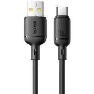 CABLU alimentare si date Baseus Silky, Fast Charging Data Cable pt. smartphone, USB la USB Type-C 100W, 1m, negru „P10377703113-00” (timbru verde 0.08 lei) – 6932172668747
