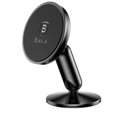 SUPORT AUTO Baseus Bullet pt. SmartPhone, fixare bord cu adeziv, magnetic,reglare unghi de vizionare pe vert si oriz (360 de grade), negru „SUYZD-01” – 6953156273085