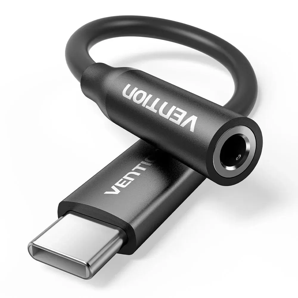 Adaptor audio Vention BIIBA USB-C Jack 3-5 mm negru
