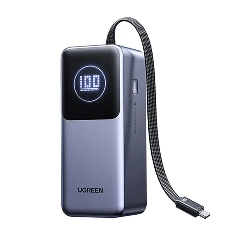 Power bank Ugreen PB723 20000mAh 130W cablu USB-C integrat gri