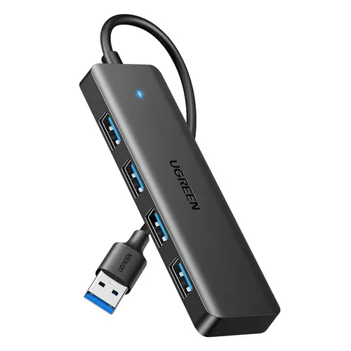 Hub USB Ugreen CM219 4 porturi USB 3.0 aluminiu gri