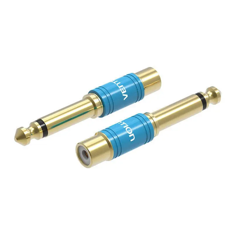 Adaptor audio Vention, de la RCA (M) la RCA (T) 6.5mm, conectori auriti, lungime 59.2mm, , albastru, „VDD-C03” (timbru verde 0.08 lei)