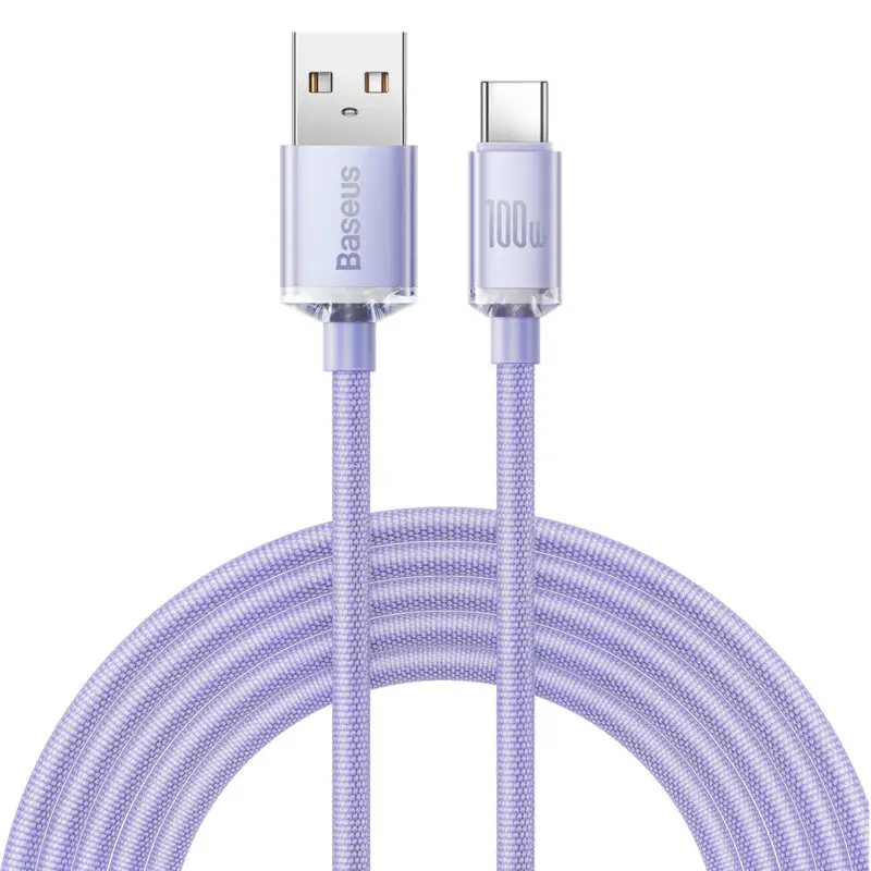 Cablu Baseus Crystal Shine USB-C 100W 1 2m violet