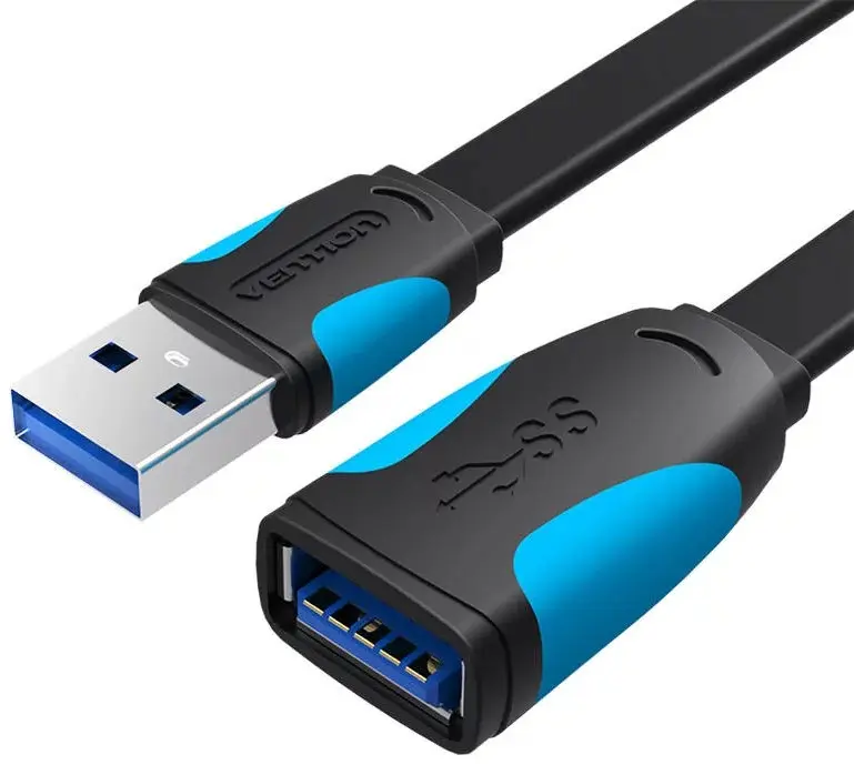 Cablu USB prelungitor Vention, 1m, USB 3.0 (T) la USB 3.0 (M), PVC, plat, negru, „VAS-A13-B100” (timbru verde 0.08 lei) -6922794719378