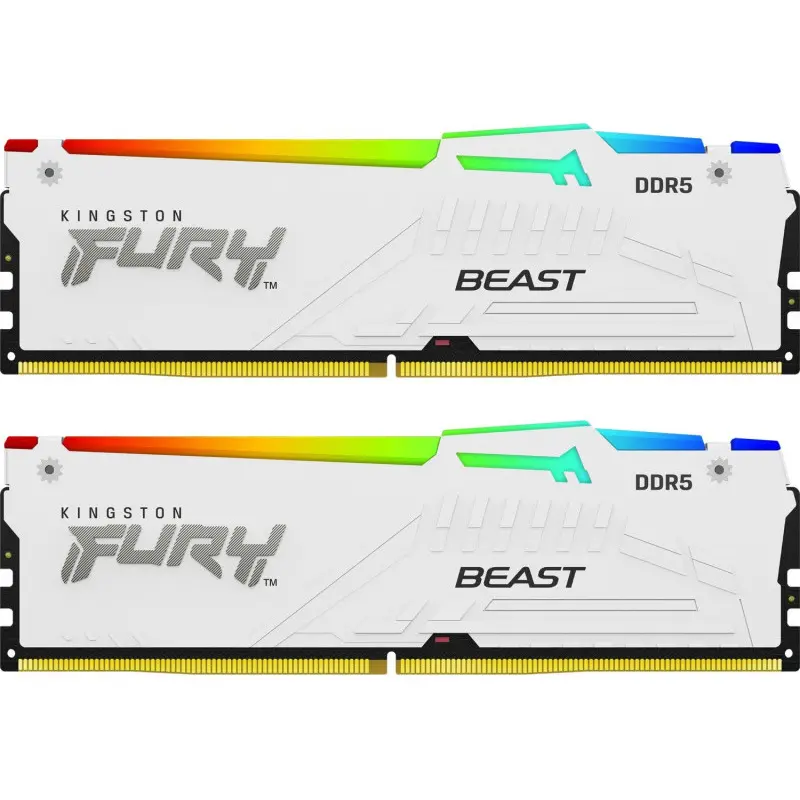 Memorie Kingston FURY Beast RGB White 32GB DDR5 5600MT/s CL36