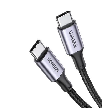 CABLU alimentare si date Ugreen, „US316”, Fast Charging Data Cable pt. smartphone, USB Type-C la USB Type-C 100W/5A, braided, 2m, negru „70429” (timbru verde 0.08 lei) – 6957303874293