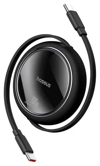 Cablu Baseus Free2Pull USB-C 100W 2m retractabil 2 buc negru